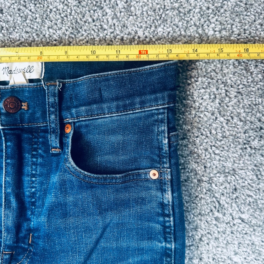 Madewell 10" High-Rise Skinny Jeans Women 26 Dark Wash Frayed Denim Slim Fit - Picture 6 of 9